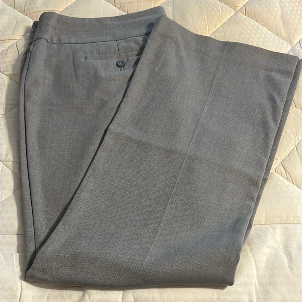 LOFT Gray Wide-Leg Trousers